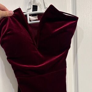 Windsor Strapless Burgundy Velvet Dress
